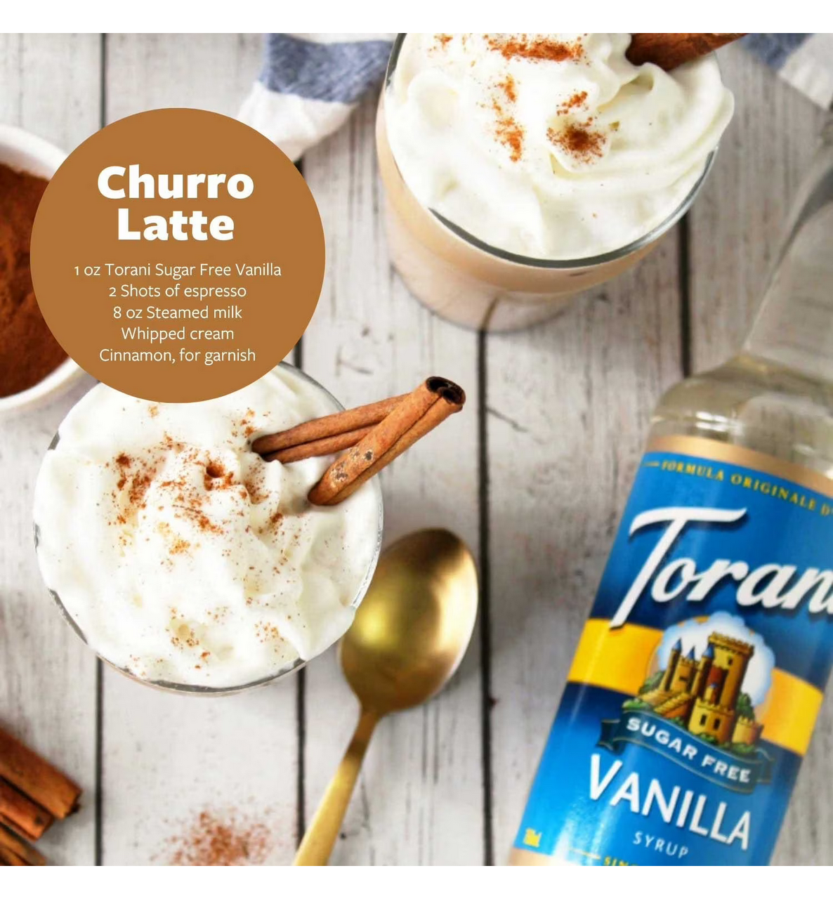 Jarabe Torani Sin Azucar De Vainilla 750ml