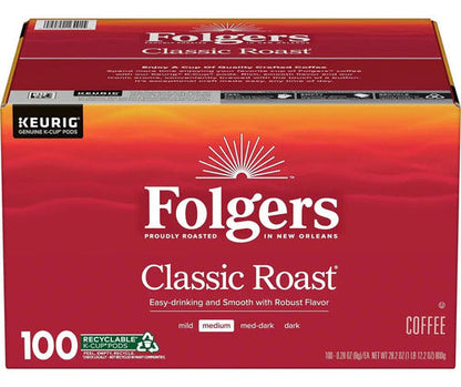 Folgers Keurig Classic Roast Médium Cápsulas K-cup 100 Cups