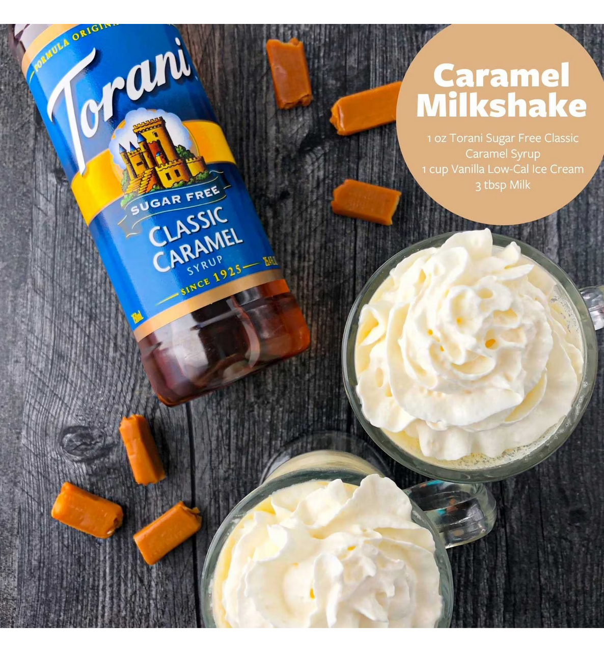 Torani Caramel Caramelo Jarabe Sin Azucar Cafe Te 750ml